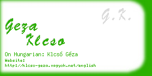 geza klcso business card